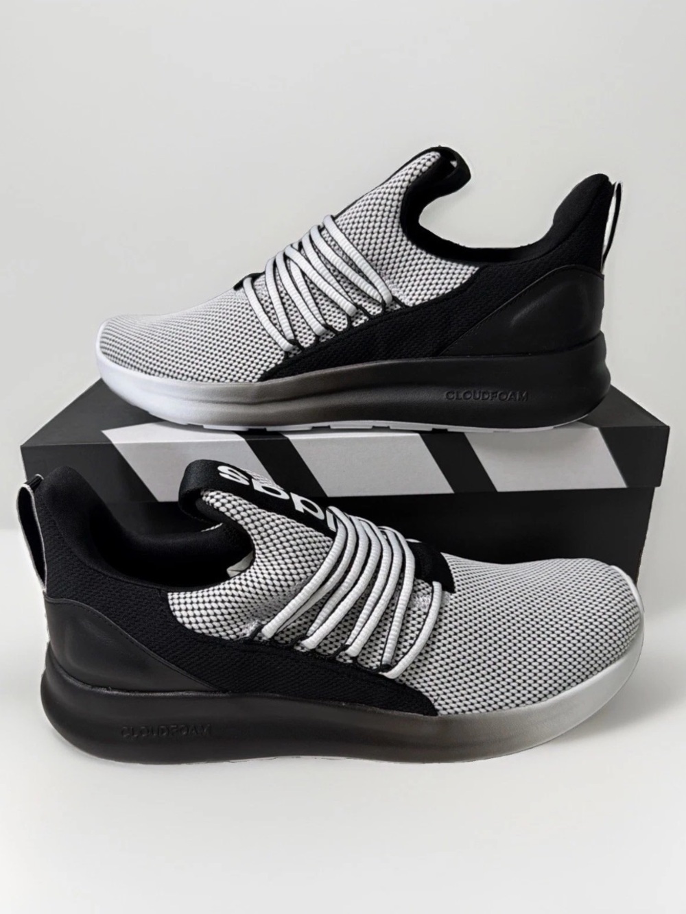 adidas Lite Racer Adapt 7.0 Men's Slip-On Sneakers size 10 in Black and White